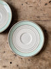 Pair of Mint and Gold Tea Saucers