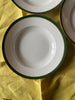 Set of 4 Hunter Green and Gold Antique Limoges Shallow Bowls
