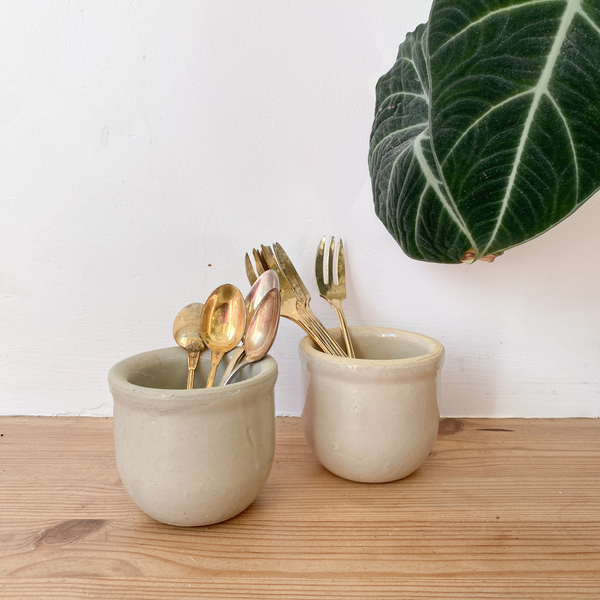 Pair of Small Sandstone Pots