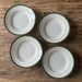 Set of 4 Hunter Green and Gold Antique Limoges Shallow Bowls