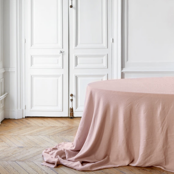 Rose Linen Tablecloth