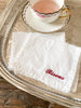 “Bisous” Embroidered Cocktail Napkins