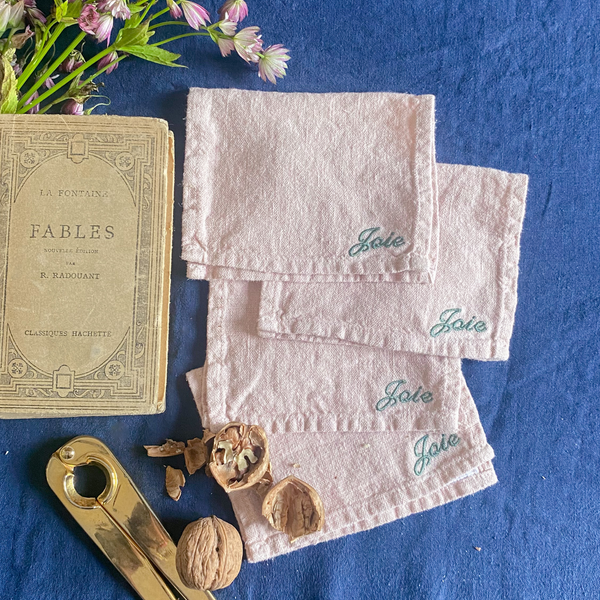 “Joie” Embroidered Cocktail Napkins