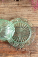Antique green depression glass dessert platter with bell cover | sold on www.madamedelamaison.com