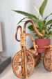 vintage rattan tricycle plant holder