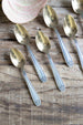 Set of 6 Art Deco Silver-Plated Teaspoons with Gold Bowl