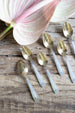 Set of 6 Art Deco Silver-Plated Teaspoons with Gold Bowl