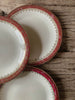 Set of 6 Burgundy Porcelain Dessert Plates