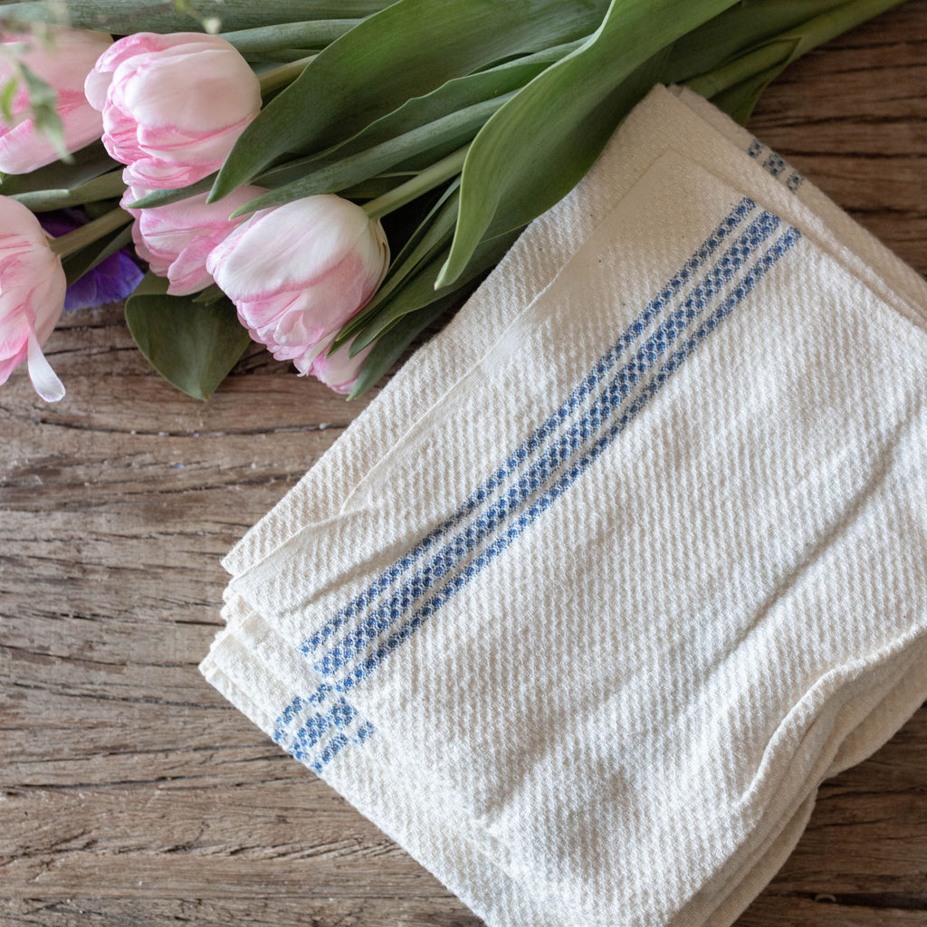 Set of 2 Blue and White Kitchen Towels