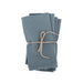Pre-Loved Set of 4 Acier Bleu Linen Napkins