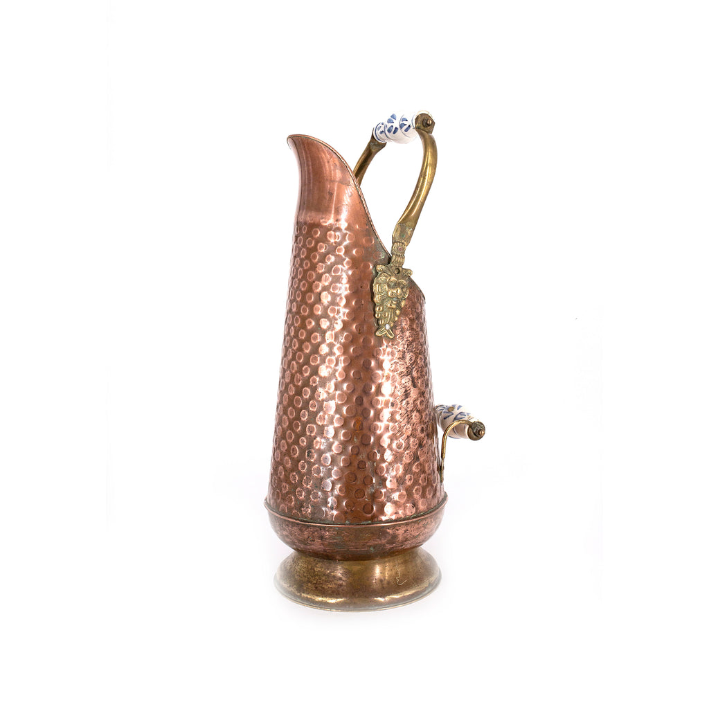 Hammered Copper and Porcelain Dutch Vase
