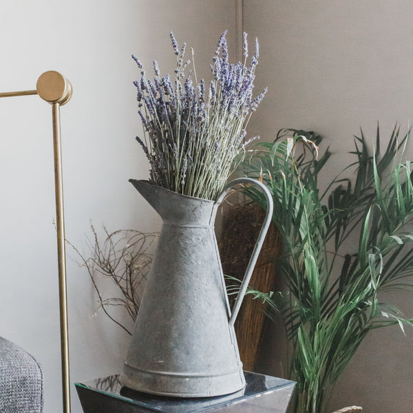 Antique Vintage Large Zinc Pitcher Flower Vase sold on Madame de la Maison www.madamedelamaison.com
