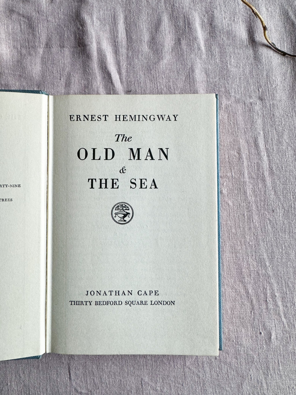 Vintage Book: The Old Man and The Sea by Hemingway