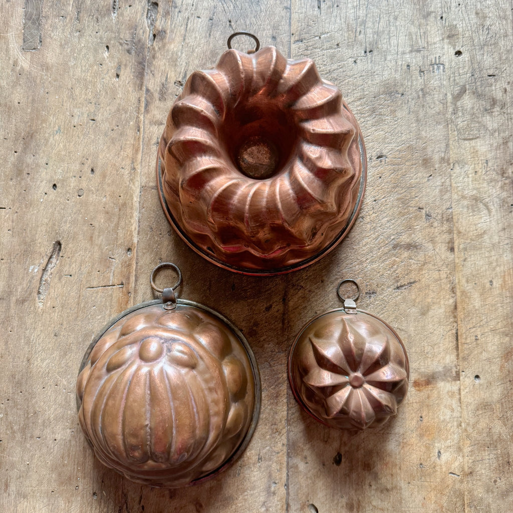 Set of Three Copper Molds