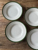 Set of 4 Hunter Green and Gold Antique Limoges Shallow Bowls