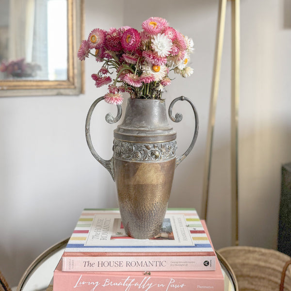 Arts & Crafts Brass Vase with Curved Handles