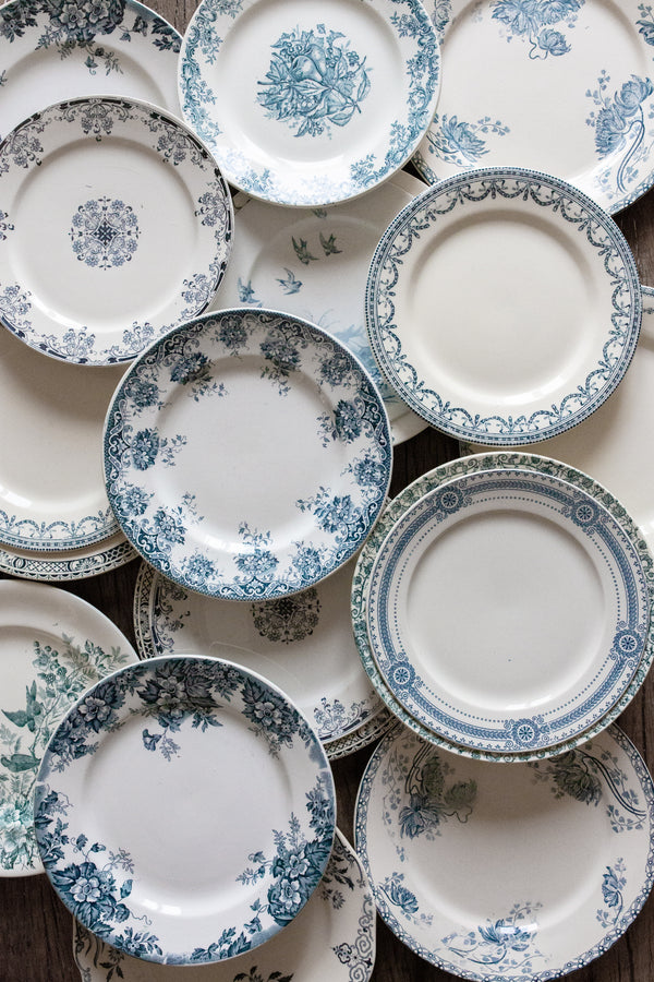 Antique Blue & White Plate Collection for rent | Madame de la Maison
