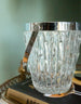 Beveled Crystal and Silver Ice Bucket
