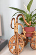 vintage rattan tricycle plant holder 
