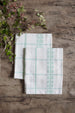 Pair of Mint and White Embroidered Kitchen towels