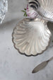 Silver Seashell Butter Dish with Butter Knife