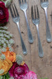 Set of 5 Silver-Plated Dessert Forks with Beaded Border