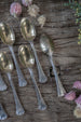 Set of 10 Silver-Plated Art Deco Teaspoons with Gold Bowl