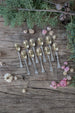 Set of 10 Silver-Plated Art Deco Teaspoons with Gold Bowl