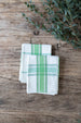 Set of 2 Green, White, and Black Kitchen Towels