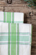 Set of 2 Green, White, and Black Kitchen Towels