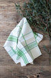 Set of 2 Green, White, and Black Kitchen Towels
